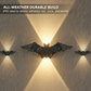🦋🦇Einzigartige, wasserdichte LED-Wandleuchte in Form eines Schmetterlings und einer Fledermaus mit Solarantrieb