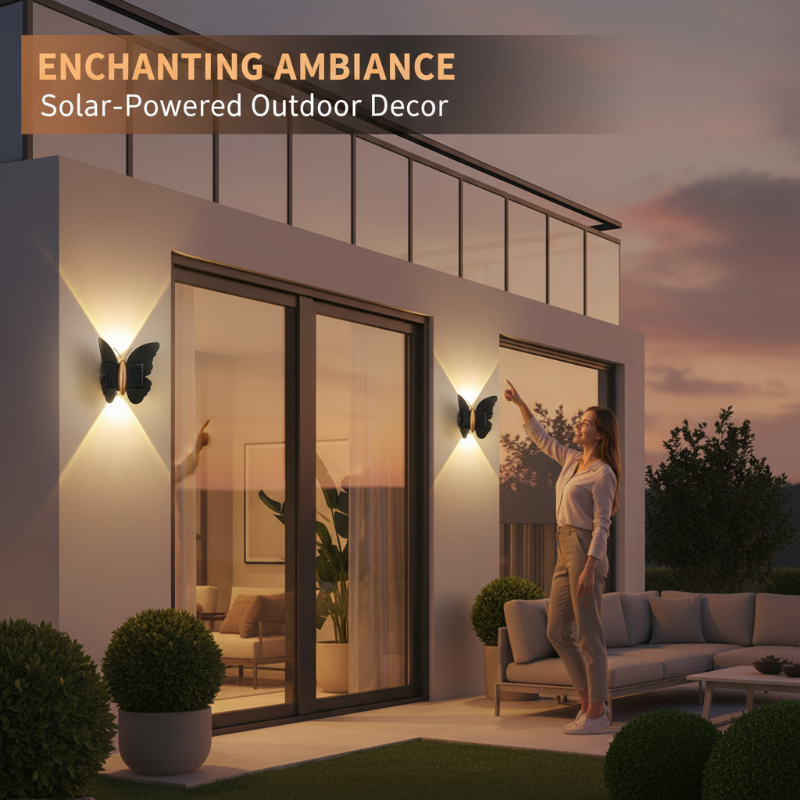 🦋🦇Einzigartige, wasserdichte LED-Wandleuchte in Form eines Schmetterlings und einer Fledermaus mit Solarantrieb