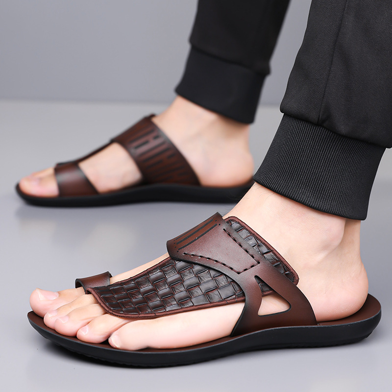 Men's Casual Woven Toe Loop Sandals