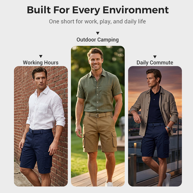 🩳🌿Praktischer Stil für jeden Tag 💪✨Klassische Herren-Cargoshorts mit Taschen