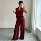 👗 50% RABATT! 👖 Damen ärmelloses Oberteil & weites Bein Hosen Set – Fließender Stoff, luftiger Schnitt & perfekt für Sommer, Strand oder elegante Anlässe – stilvoll kombinierbar ✨
