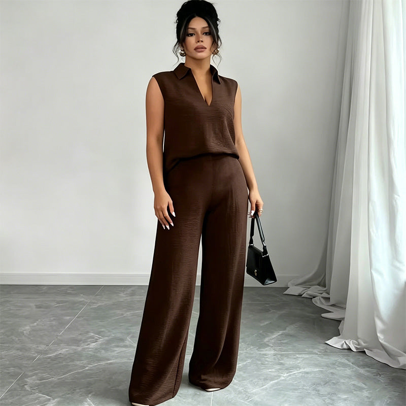 👗 50% RABATT! 👖 Damen ärmelloses Oberteil & weites Bein Hosen Set – Fließender Stoff, luftiger Schnitt & perfekt für Sommer, Strand oder elegante Anlässe – stilvoll kombinierbar ✨
