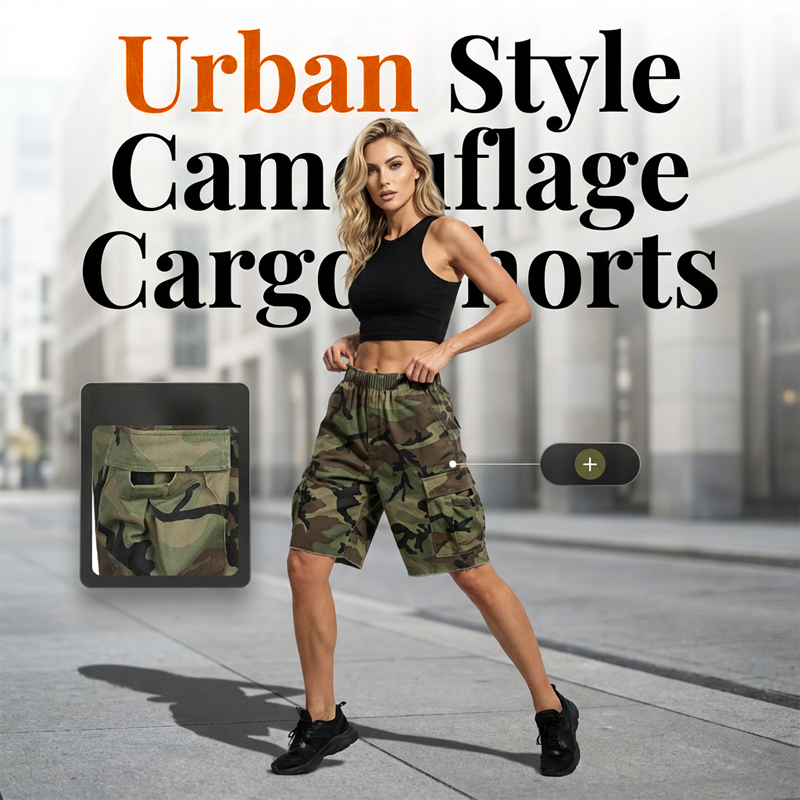 🩳 50% RABATT! 🔥 Damen Camouflage Cargo-Shorts mit Taschen – Lässig, praktisch & perfekt für Outdoor, Reisen oder den Alltag – strapazierfähig und stylisch 🌿