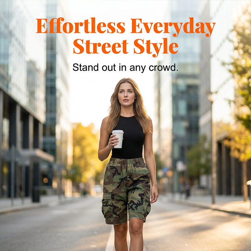 🩳 50% RABATT! 🔥 Damen Camouflage Cargo-Shorts mit Taschen – Lässig, praktisch & perfekt für Outdoor, Reisen oder den Alltag – strapazierfähig und stylisch 🌿