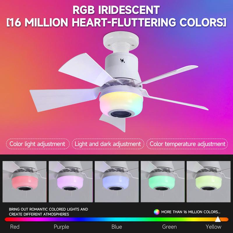 🌬️Intelligenter Deckenventilator mit Beleuchtung, RGB und Bluetooth-Lautsprecher💡