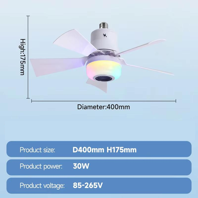 🌬️Intelligenter Deckenventilator mit Beleuchtung, RGB und Bluetooth-Lautsprecher💡