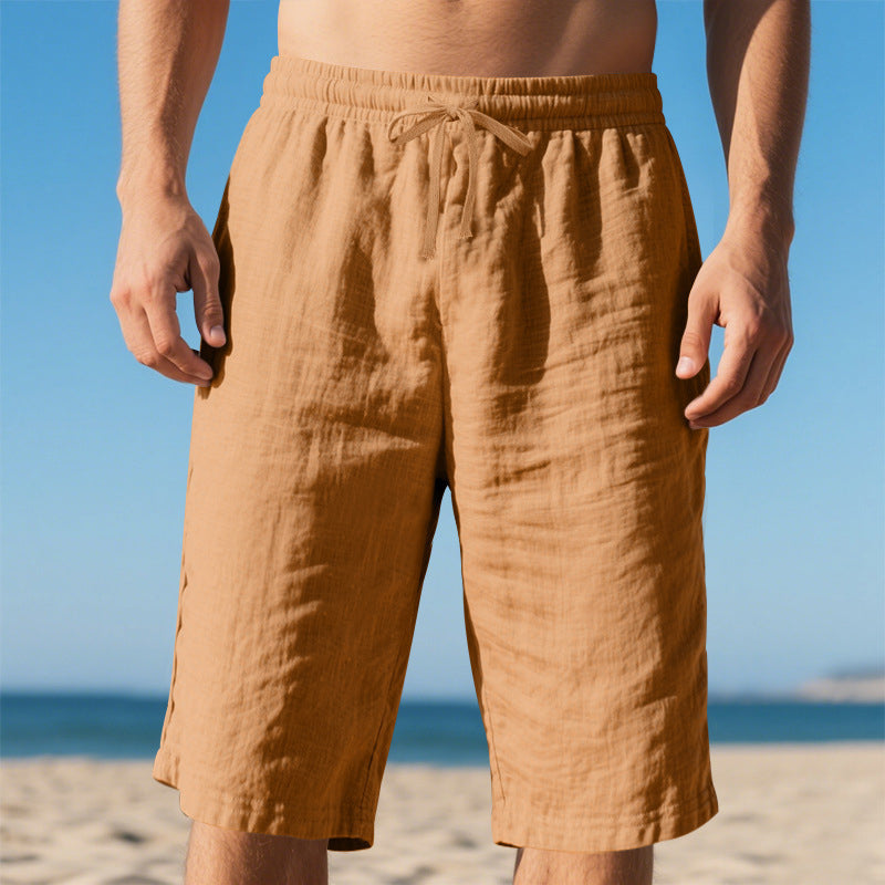 Men's Casual Linen Drawstring Shorts
