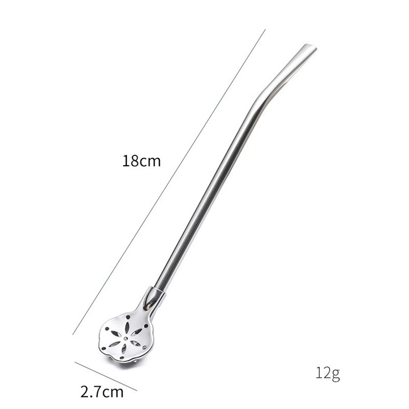 304 Edelstahl 2-in-1 Strohhalm-Löffel