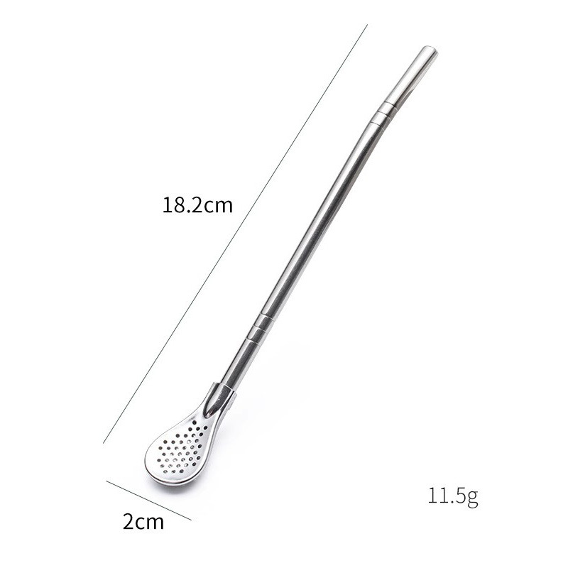 304 Edelstahl 2-in-1 Strohhalm-Löffel