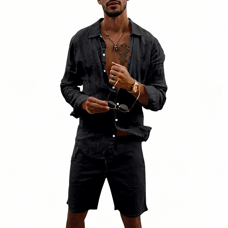 👔 50% RABATT! ☀️ Herren-Leinenhemd & Shorts Set – Lässig, atmungsaktiv & vielseitig – Perfekt für Sommer & Urlaub 🩳