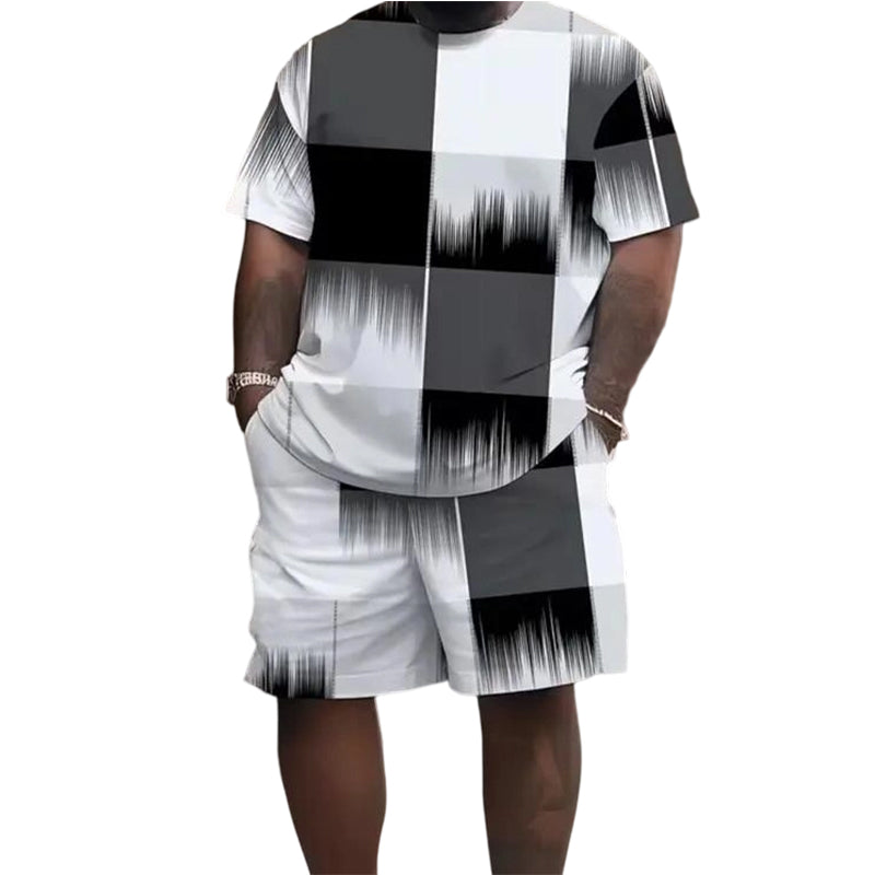Herren-Set aus T-Shirt mit abstraktem Print und Shorts