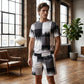 Herren-Set aus T-Shirt mit abstraktem Print und Shorts