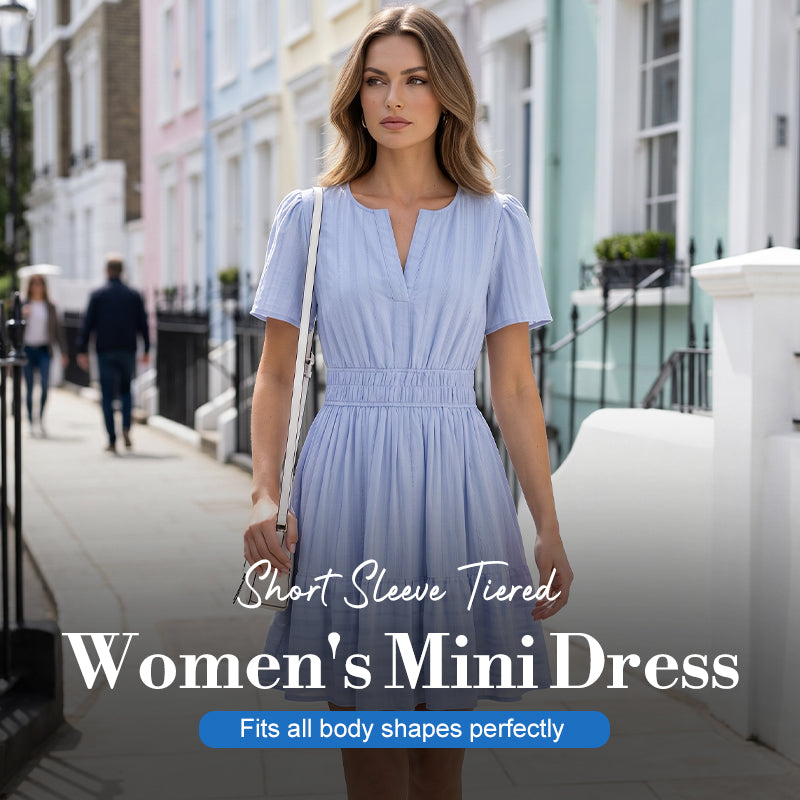 🌞 50% RABATT NUR HEUTE 👗 Damen Stufen-Minikleid – sommerlich, locker & verspielt 💫 Perfekt für Strand & Stadt