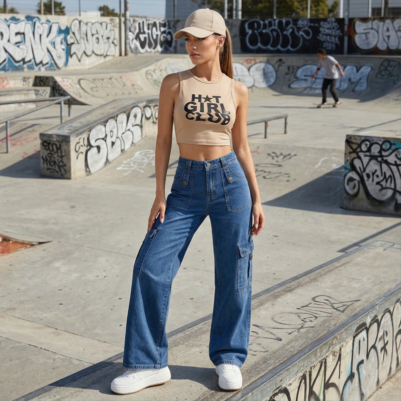🔥 Heißer Sale: Elegante Workwear-Jeans mit weitem Bein [Nur heute: 50 % Rabatt] 👖