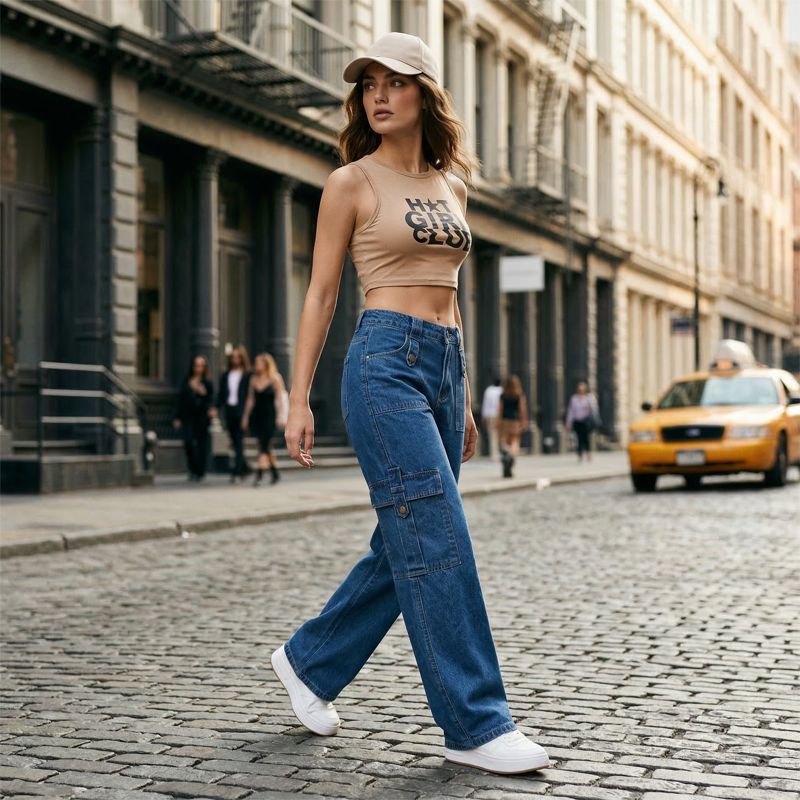 🔥 Heißer Sale: Elegante Workwear-Jeans mit weitem Bein [Nur heute: 50 % Rabatt] 👖