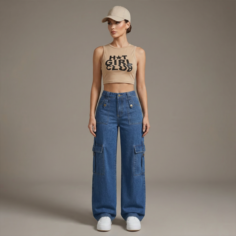 🔥 Heißer Sale: Elegante Workwear-Jeans mit weitem Bein [Nur heute: 50 % Rabatt] 👖