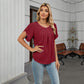 Women's Petal Sleeve Pleated Neck Blouse