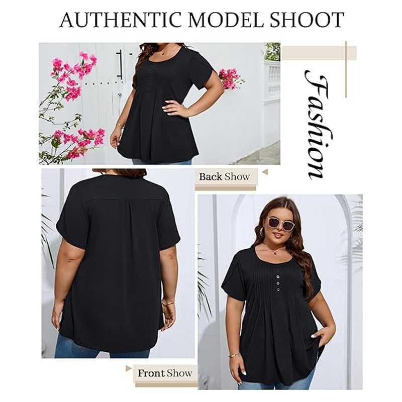 👚 JETZT 50 % RABATT! ✨ Damen-T-Shirt mit Falten vorne und Puffärmeln – Weiche, atmungsaktive und elegante Puffärmel – perfekt fürs Büro, zum Brunch oder für Frühlingstage 🌸