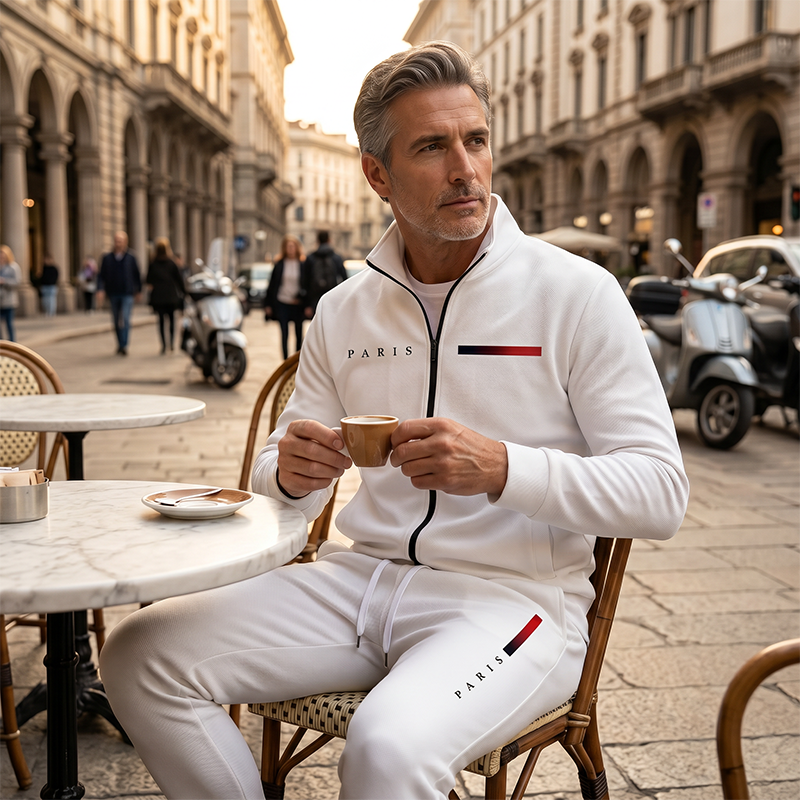 🧥 BEFRISTETES ANGEBOT – 50% RABATT! ✨ Herren-Bedrucktes Zip-Jacken- und Hosen-Set – Komplett, weich, lässig 🎨