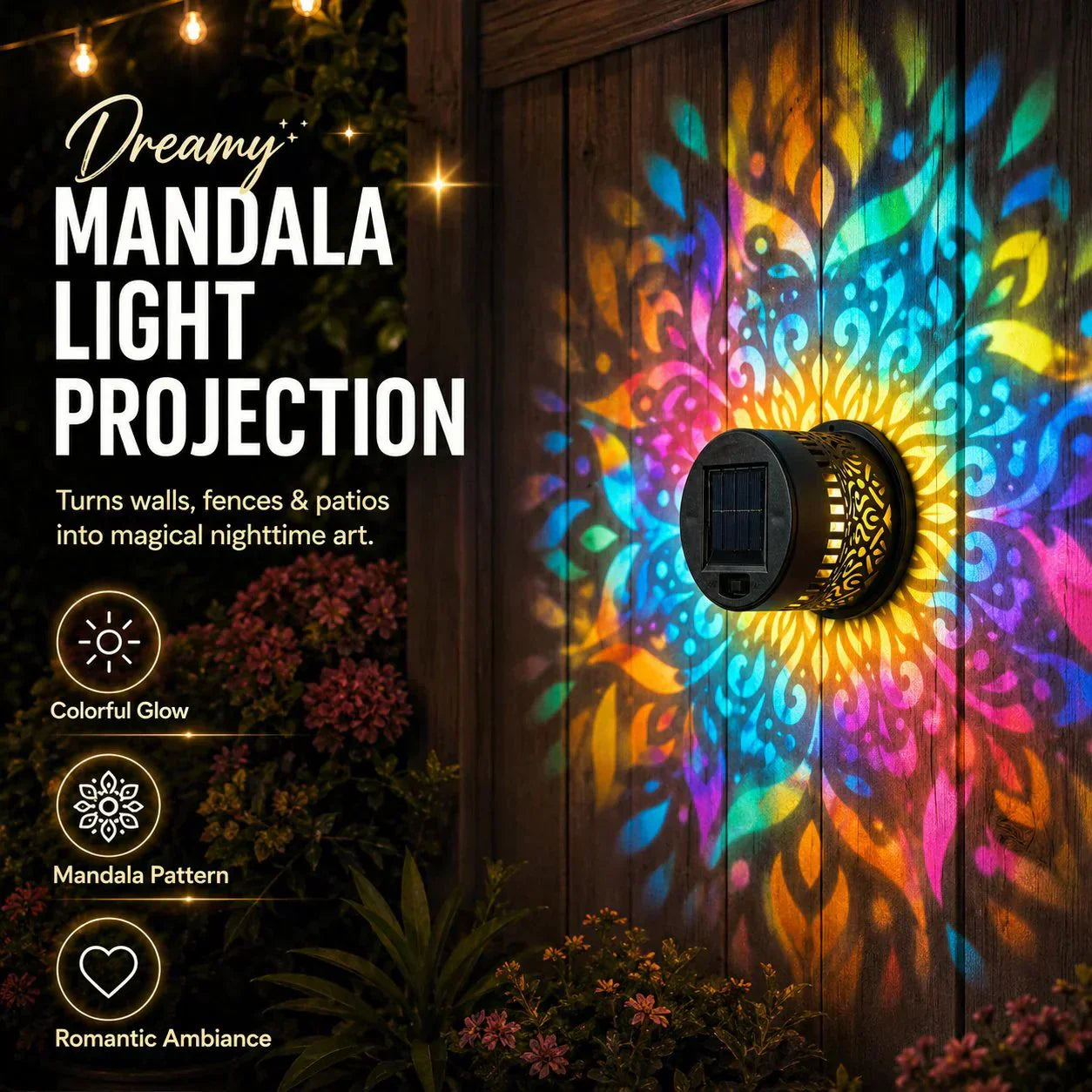 🌞 50 % RABATT! 🌀 Solar-Mandala-Licht – Atemberaubende Musterprojektion, 2-in-1-Design für Boden und Wand, wasserdicht (IP65) und automatische Ein-/Ausschaltung 🌿