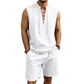 👕 BEFRISTET 55% RABATT! ✨ Herren Leinen-Set – Ärmelloses Top mit Schnürung, Shorts, 7 Farben ☀️