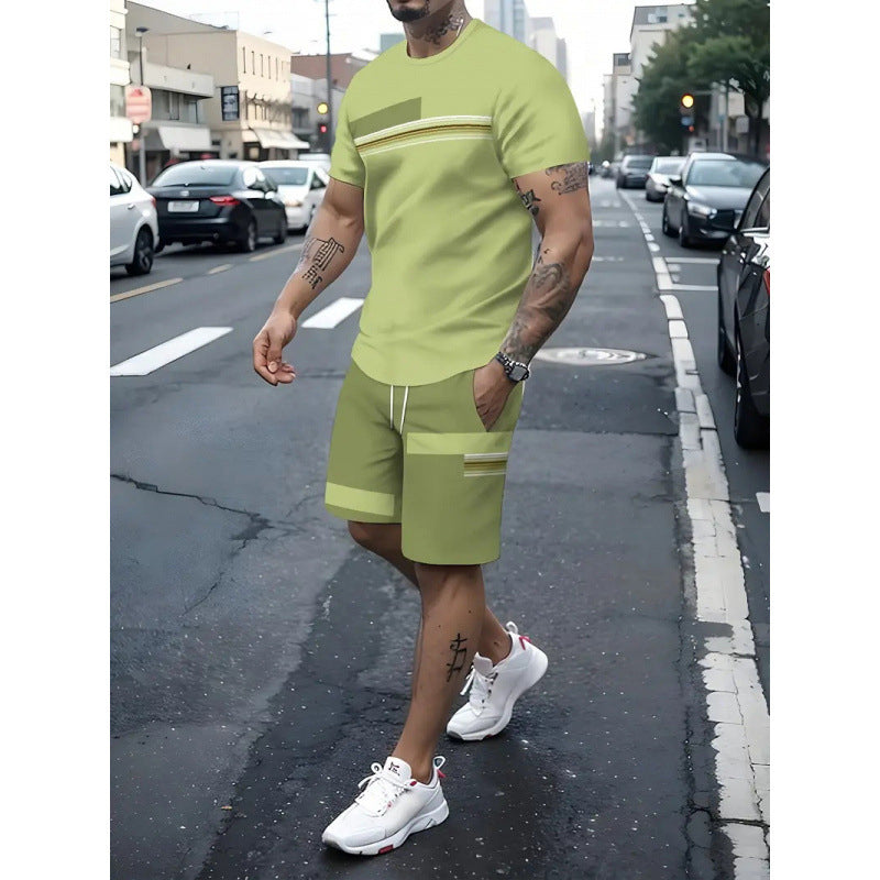 ⏰ 50 % RABATT – Nur für kurze Zeit 👕Herren-T-Shirt & Shorts 2-teiliges Set