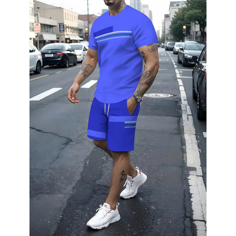⏰ 50 % RABATT – Nur für kurze Zeit 👕Herren-T-Shirt & Shorts 2-teiliges Set