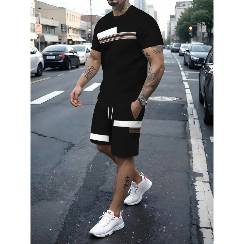 ⏰ 50 % RABATT – Nur für kurze Zeit 👕Herren-T-Shirt & Shorts 2-teiliges Set