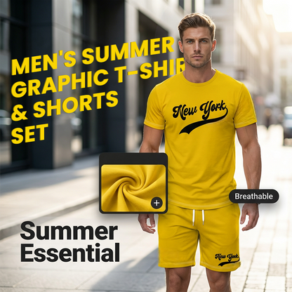 Sommer-Set für Herren: T-Shirt mit Grafikprint & Shorts