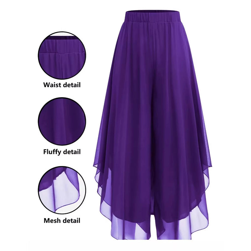 👖✨ Damen Chiffon-Hose mit weitem Bein – 50% RABATT! Asymmetrisch & elegant – Perfekt für Alltag & Urlaub 🌿