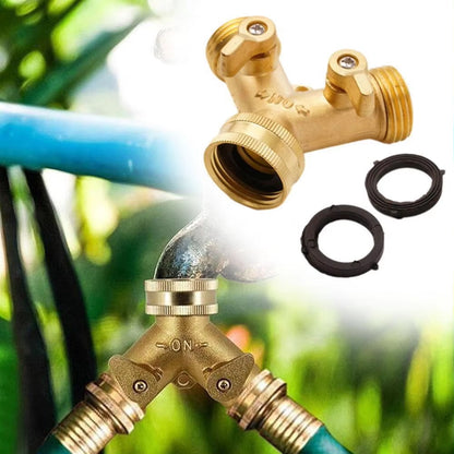 3/4" Y-förmiger Messing 2-Wege Gartenschlauchverteiler