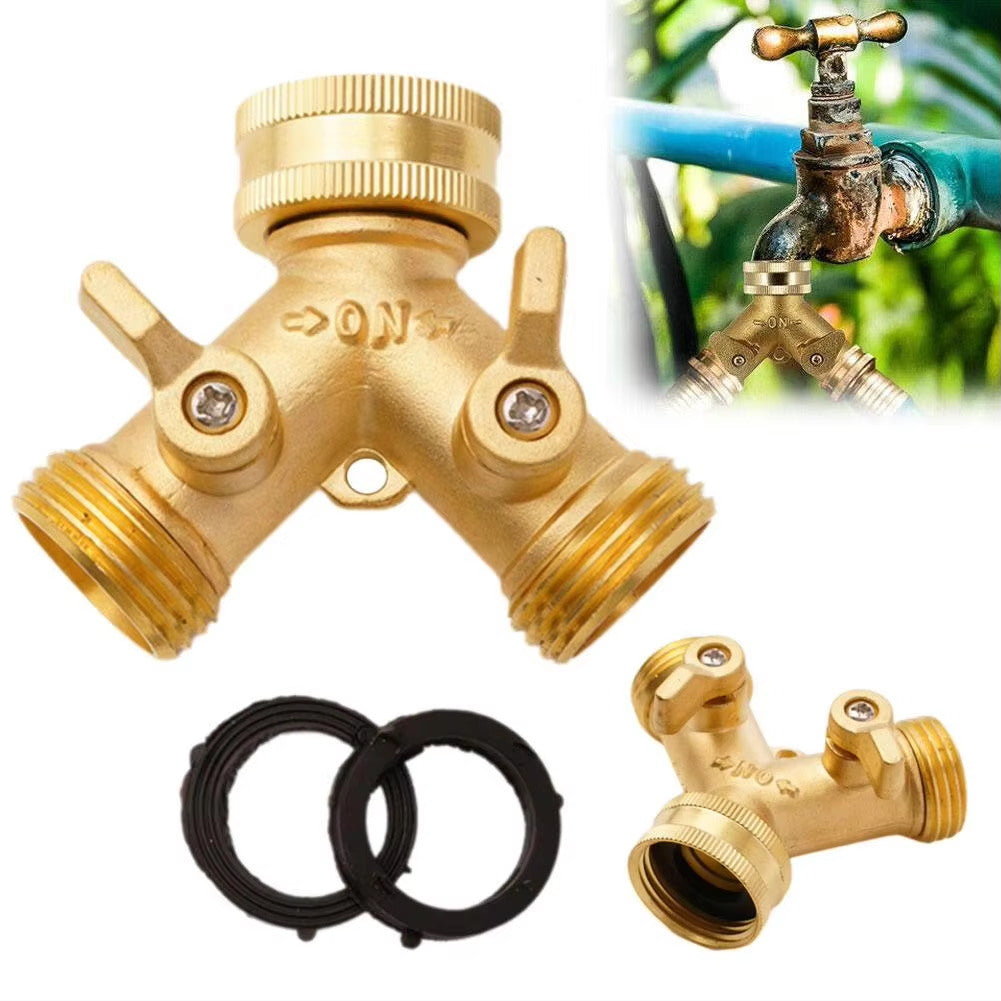 3/4" Y-förmiger Messing 2-Wege Gartenschlauchverteiler