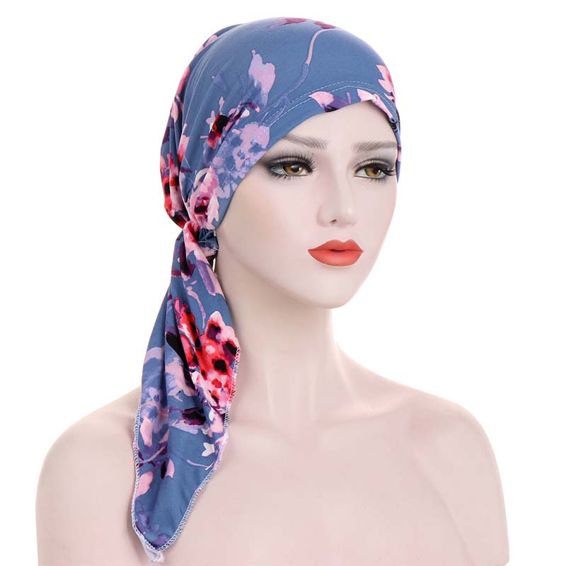 👒 NUR FÜR KURZE ZEIT: 50 % RABATT! ✨ Vorgefertigter Turban für Damen mit Blumenmuster – weich, elastisch, vielseitig 🌸