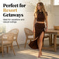 ✨🔥Elegantes figurbetontes Zweiteiler: Kurzes Crop Top und Midirock mit Schlitz
