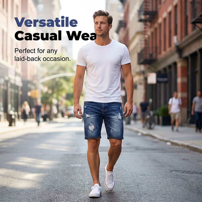 Zerrissene Jeansshorts für Herren