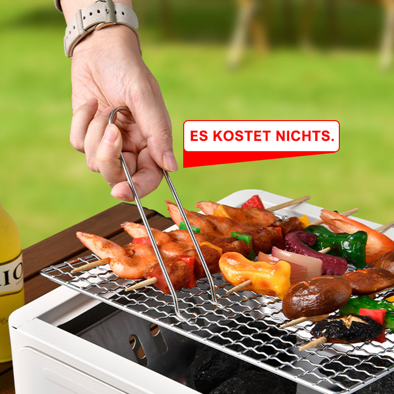 🍖 JETZT 50 % RABATT! 🏕️ Multifunktionaler Outdoor-Camping-Holzkohlegrill – zusammenklappbar und tragbar – rostfrei, leicht zu reinigender Rost und perfekt für Picknicks, Tailgate-Partys oder Grillabende am Strand – grillen Sie überall 🔥
