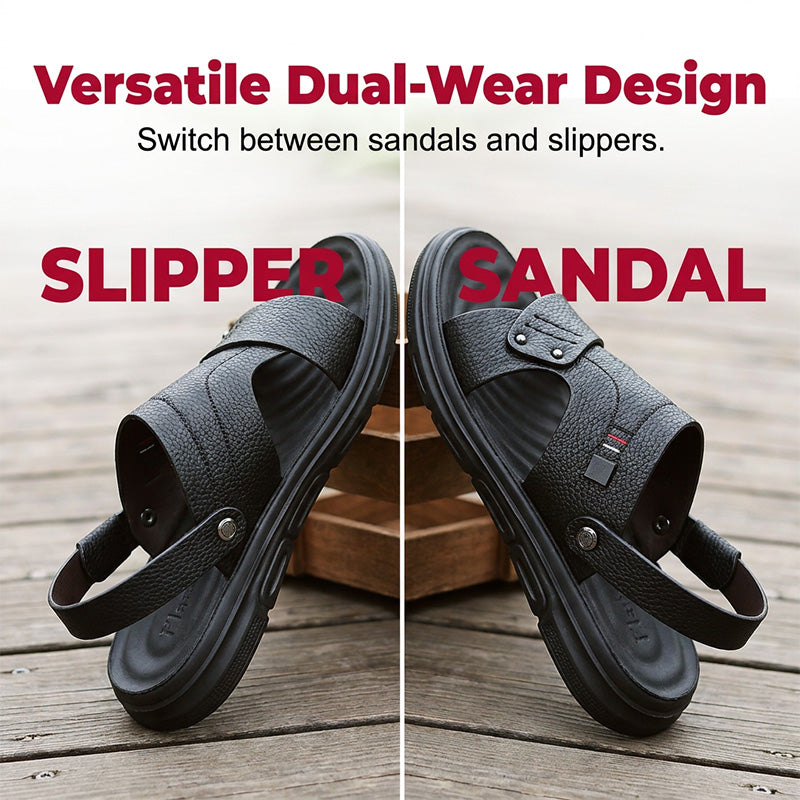 Herren-Sandalen aus PU-Leder, wandelbar