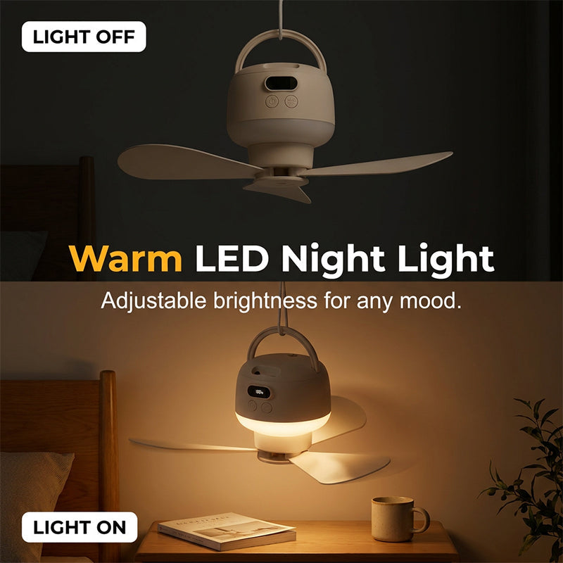 💡Tragbarer USB-Deckenventilator mit LED-Beleuchtung