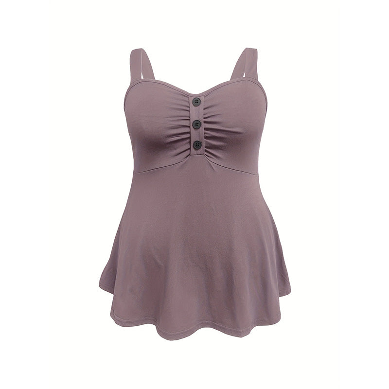 👚 JETZT 50 % RABATT! 🏆 Sommerliches, ärmelloses Damen-Tanktop mit Knopfleiste – Leicht und atmungsaktiv – Lockere Passform, ideal zum Kombinieren oder solo – Lässig-schick für heiße Tage 🌞