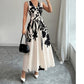 👗 Figurformendes Maxikleid mit Twist-Taille ✨ Ärmelloses Sommerkleid mit V-Ausschnitt & Blumenprint