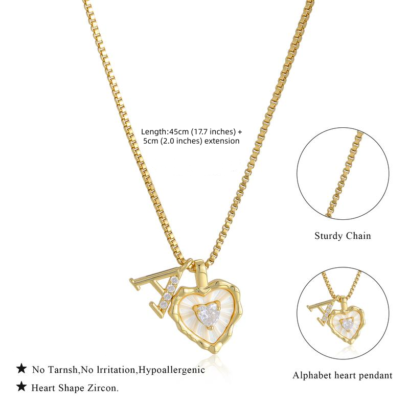 💎 ZEITLICH BEGRENZT 50% RABATT! 💥 Herz-Buchstaben Micro Pavé Ketten-Halskette – Initialen-Anhänger, Titanstahl, Verstellbar ✨