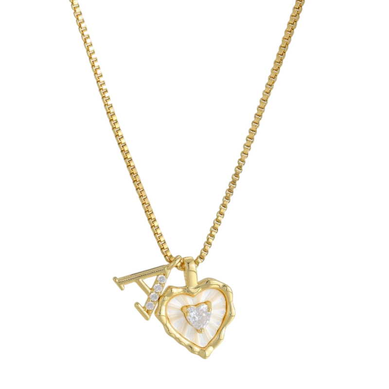 💎 ZEITLICH BEGRENZT 50% RABATT! 💥 Herz-Buchstaben Micro Pavé Ketten-Halskette – Initialen-Anhänger, Titanstahl, Verstellbar ✨
