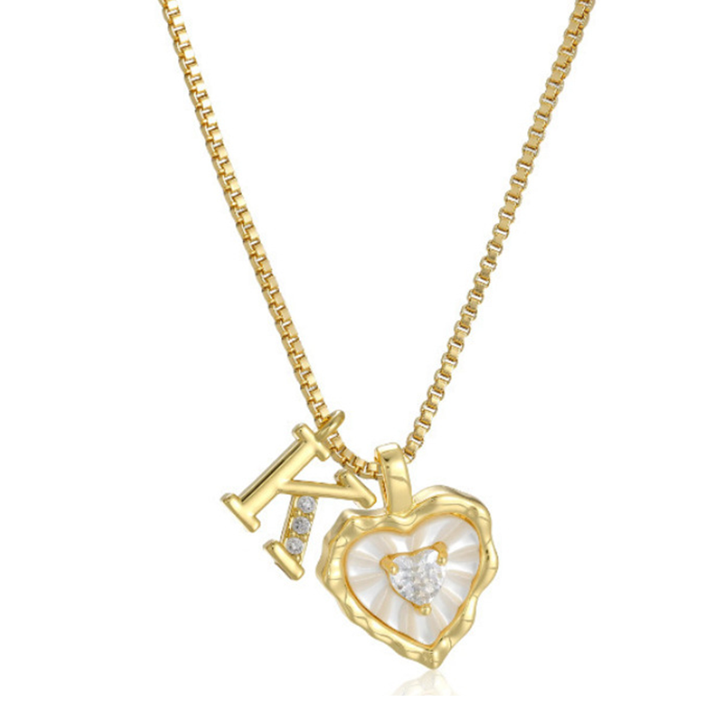 💎 ZEITLICH BEGRENZT 50% RABATT! 💥 Herz-Buchstaben Micro Pavé Ketten-Halskette – Initialen-Anhänger, Titanstahl, Verstellbar ✨