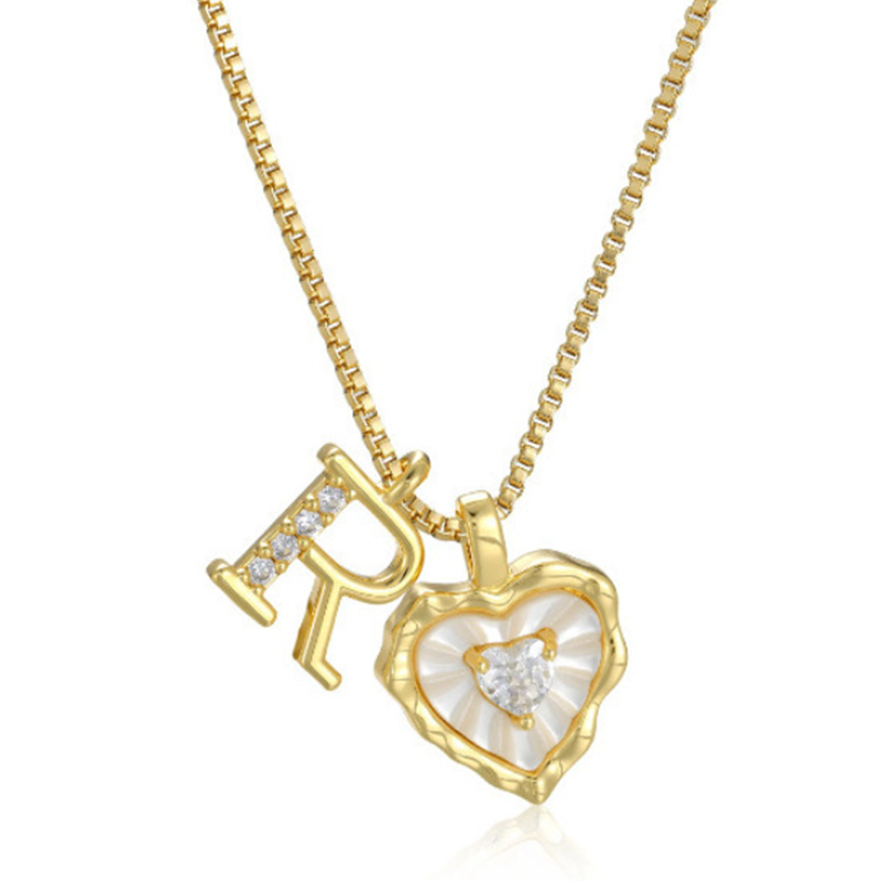 💎 ZEITLICH BEGRENZT 50% RABATT! 💥 Herz-Buchstaben Micro Pavé Ketten-Halskette – Initialen-Anhänger, Titanstahl, Verstellbar ✨