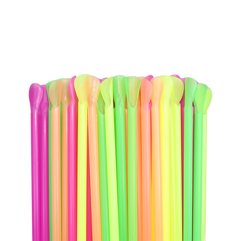 🍹Nur für kurze Zeit 50 % Rabatt🍹🌈Bunte Plastiklöffel-förmige Trinkhalme für Smoothies