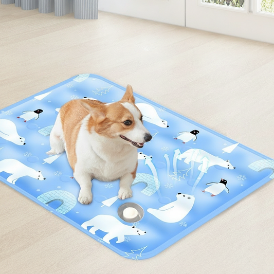 Kratzfeste Haustier-Kühlmatte – Wasseraktivierte Kühlung für Hunde & Katzen