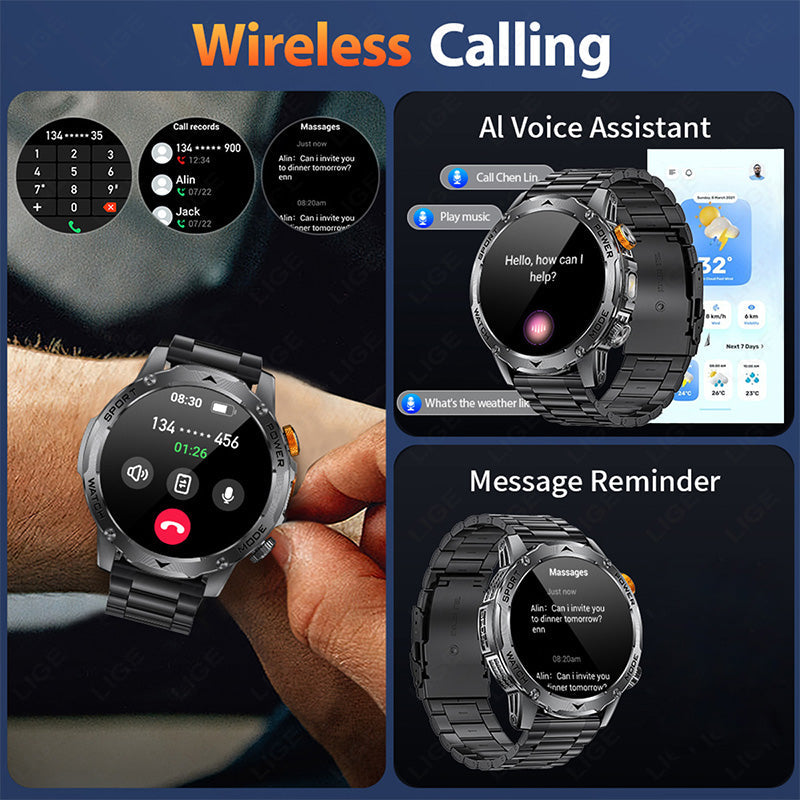 ⌚ Smartwatch mit Bluetooth, 1,7-Zoll-HD-Display und 1000-mAh-Akku