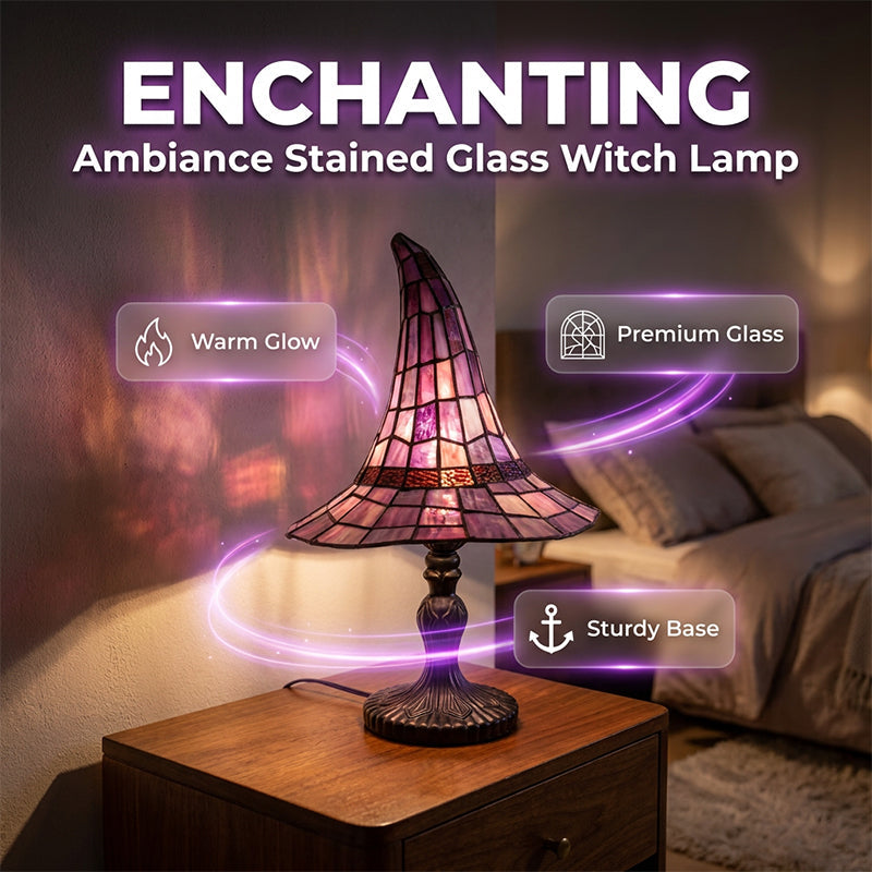🧙‍♀️Zauberhafte Ambiente Buntglas-Hexenlampe💡