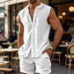 ⏰✨Sommer Herren Set – Ärmelloses Hemd mit Knopfleiste & Shorts 👕 Atmungsaktiv & Bequem