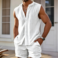 ⏰✨Sommer Herren Set – Ärmelloses Hemd mit Knopfleiste & Shorts 👕 Atmungsaktiv & Bequem